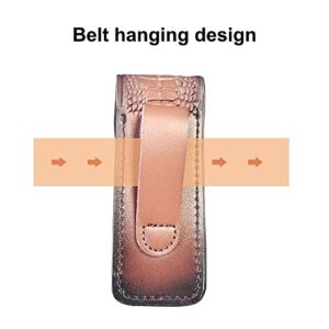 DONGKER Knife Holster, 4" PU Leather Folding Knife Sheath with Belt Loop for Belt