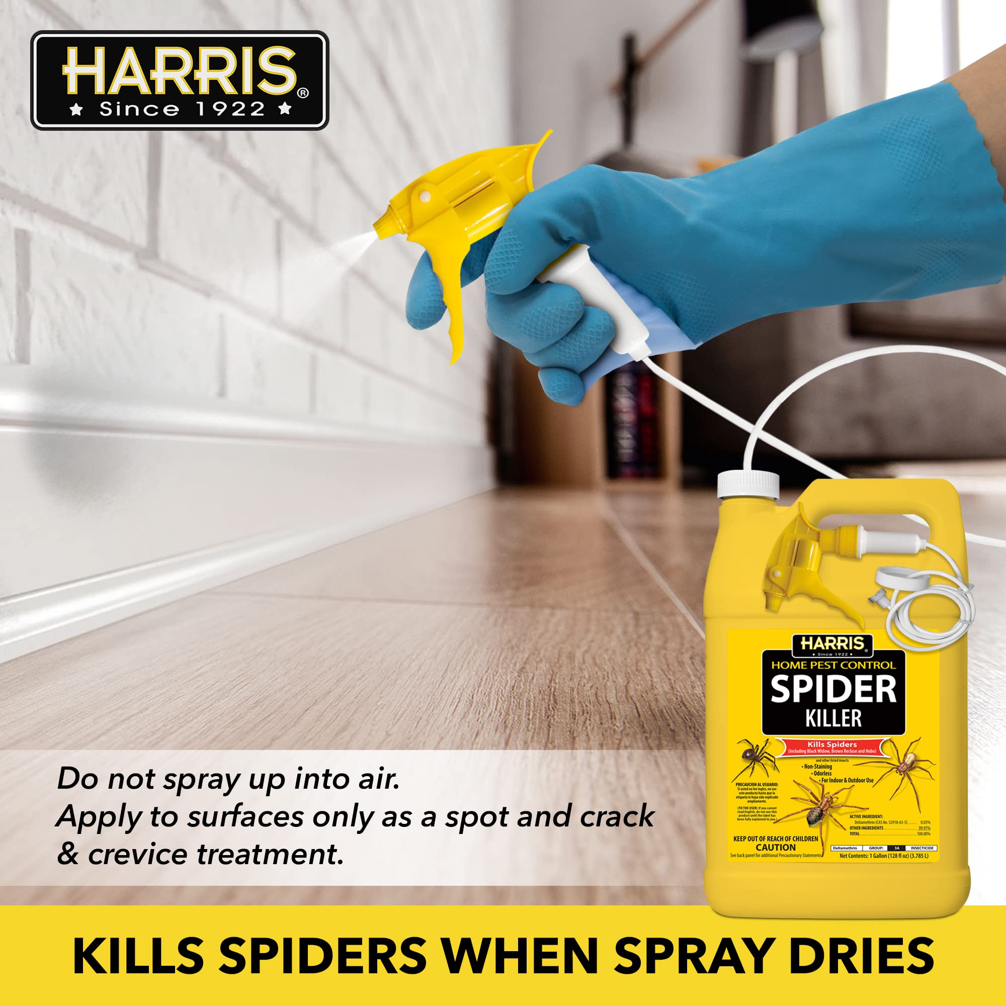 Harris Spider Killer, Liquid Spray with Odorless and Non-Staining Formula (128oz)