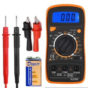 digital multimeter,2000 counts voltage tester,volt ohm amp,multi-meter tester ac/dc voltmeter dc current, diode and resistance,dual fused for anti-burn, with test leads backlight lcd screen