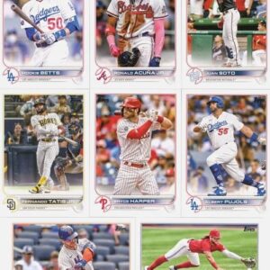 2022 Topps Baseball Complete 668 Card Factory Sealed HOBBY Factory Set with (5) EXCLUSIVE FOILBOARDS #/390! Includes all Series 1 + 2 Cards PLUS ROOKIES JULIO RODRIGUEZ, Bobby Witt Jr & More! WOWZZER!