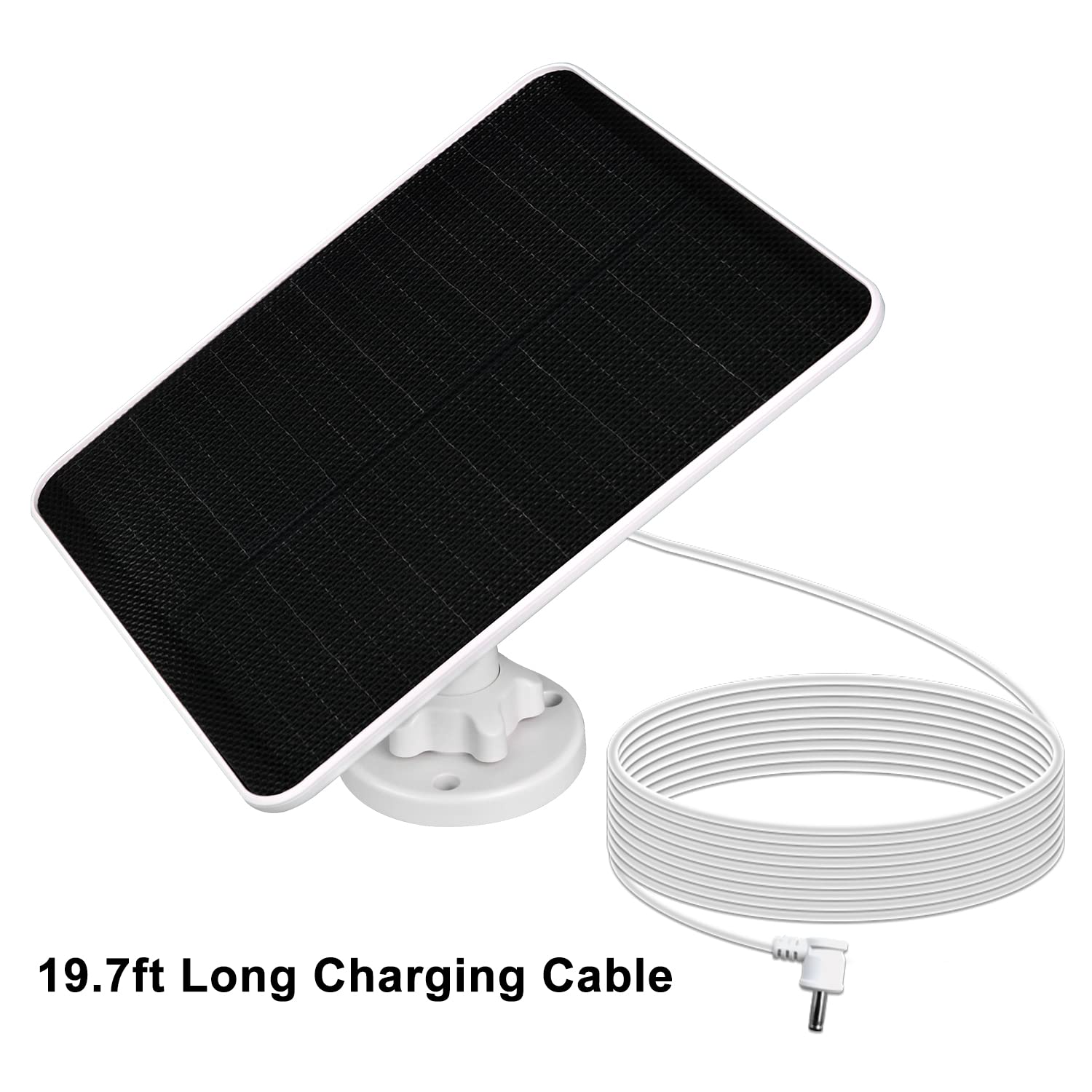 PowGrow Solar Panel Charger Compatible with Stick Up Cam Battery, Solar Power Charger with Round DC Adapter, IP65 Waterproof 6W Solar Panel with Continuously Charging, Long Charging Cable