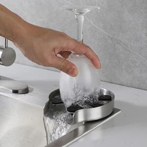 HAMOLER Bottle Washer for Sink Brushed Nickel Kitchen Sink Glass Rinser Baby Cup Rinser Faucet Glass Cup Sprayer Stainless Steel Bottle and Cup Rinser For Sink