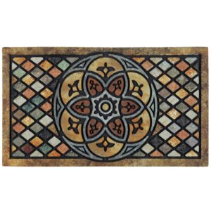 chichic door mat welcome mat 18 x 30 inch front door mat outdoors for home entrance outdoors mat for outside entry way doormat entry rugs, heavy duty non slip rubber back low profile, petal 2