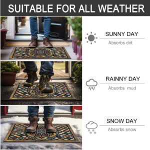 CHICHIC Door Mat Welcome Mat 18 x 30 Inch Front Door Mat Outdoors for Home Entrance Outdoors Mat for Outside Entry Way Doormat Entry Rugs, Heavy Duty Non Slip Rubber Back Low Profile, Petal 2