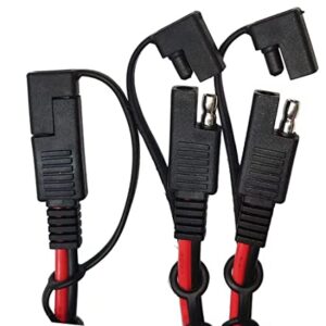 SAE Cable Y Splitter 1 to 2 SAE Extension Cable DC Power Automotive SAE Connector 14AWG for Solar Battery Connection and Transfer 12inch/30c