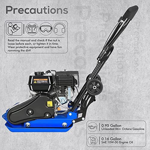 BILT HARD Plate Compactor Rammer, 6.5HP 196cc Gas Engine 5500 VPM, 21 x 14.5 inch Plate, Concrete Tamper for Paving Landscaping Sidewalk Patio, EPA Compliant TL-G-PC10