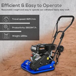 BILT HARD Plate Compactor Rammer, 6.5HP 196cc Gas Engine 5500 VPM, 21 x 14.5 inch Plate, Concrete Tamper for Paving Landscaping Sidewalk Patio, EPA Compliant TL-G-PC10