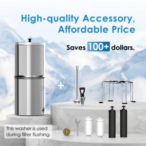 Waterdrop Gravity-fed Water Filter System with 8 Filters, Metal Water Level Spigot and Stand, 2.25G Stainless-Steel System, Reduces Chlorine-King Tank Series