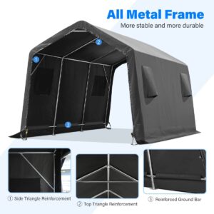 ADVANCE OUTDOOR 13x20 ft Garage Tent Carports with 2 Roll up Doors & Vents Outdoor Portable Storage Shelter for Vehicle Truck Boat Anti-UV Snow Resistant Waterproof, Gray