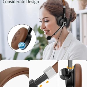 USB Headset with Microphone, Ultra Comfort Over-Ear Wired Headphones with Noise Cancelling Mic, Computer Headset with in-line Control for PC Laptop Home Office Online Class Skype Zoom