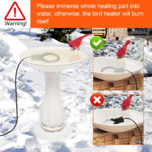 GUOJINJISM 250 Watt De-icer Birdbath Heater Submersible Aluminum Base for Livestock, Poulty, Animal, Tank, Buckets, Basins, Birdbaths, Barrels Waterproof Water Through Deicer with 9.84 Foot Cord