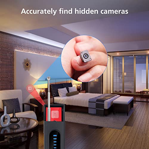 Hidden Camera Spy Device Detector: HSC Rechargeable Portable Anti Finder - for GPS Tracker RF Signal Wireless WiFi Cameras Listening Bug Tracking - Car Surveillance Hotel Detection