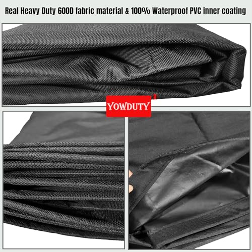 YOWDUTY Propane Fire Pit Cover Square 30 Inch, Waterproof Heavy Duty 600D Gas Fire Pit Table Cover 30 x 30 x 25 Inch, Fit 28-30 Inch Firepit Table, All-weather Protection For Patio Fire Table