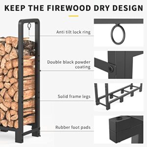 HYTXEN 4ft Firewood Rack Outdoor Indoor for Wood Storage, Upgraded Adjustable Firewood Rack, Heavy Duty Logs Stand Stacker Holder for Fireplace, Firewood Log Rack Stand Stacker for Porch Patio