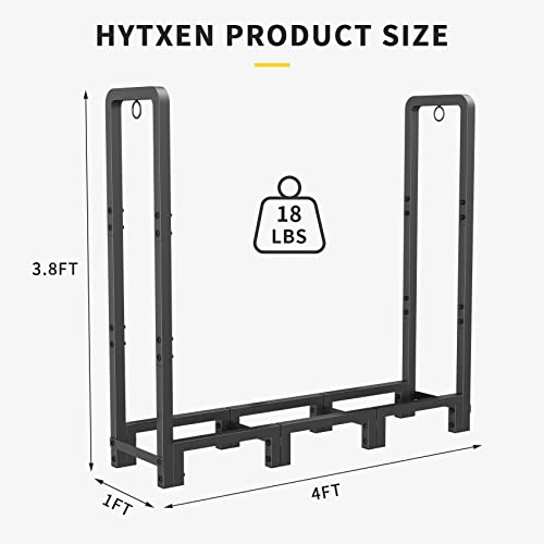 HYTXEN 4ft Firewood Rack Outdoor Indoor for Wood Storage, Upgraded Adjustable Firewood Rack, Heavy Duty Logs Stand Stacker Holder for Fireplace, Firewood Log Rack Stand Stacker for Porch Patio