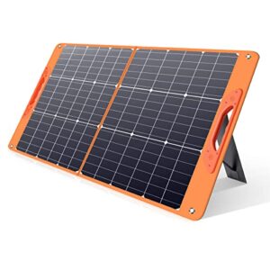 100w folding solar panel for solar generator, portable solar power supply with adjustable kickstand for home emergency, outdoor, camping van, rv, and off-grid emergency power station