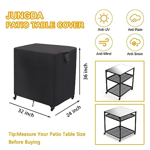 Jungda Pizza Oven Table Cover for Ooni Medium Modular Table,Outdoor Prep Cart Table Cover for Ooni Pizza Oven Stand - 32 x 24 x 36 Inch