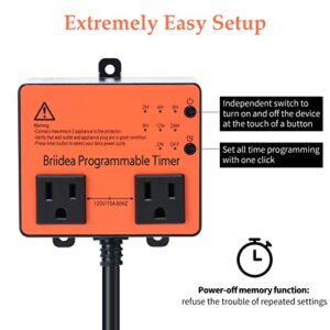 Above Ground Pool Timer, Briidea Smart Pool Timer with One-Button Operation, for Swimming Pools, Filters, Pumps, and Landscape Lights Black