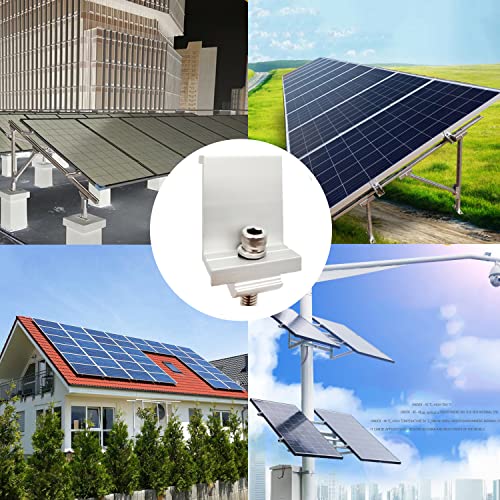 Solar End Clamp,Solar Panel Mounting Brackets,Adjustable PV Photovoltaic Mounting Clamp Bracket for RVs,Boats,Roofs,Walls and Other Off-Ground Roof Installations (40*35mm)