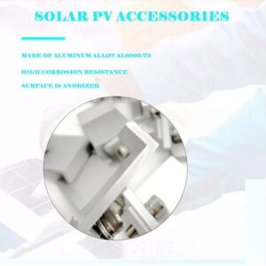 Solar End Clamp,Solar Panel Mounting Brackets,Adjustable PV Photovoltaic Mounting Clamp Bracket for RVs,Boats,Roofs,Walls and Other Off-Ground Roof Installations (40*40mm)