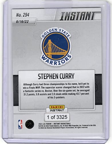 STEPHEN CURRY 2021-22 Panini Instant #294 NBA Finals MVP /3325 Golden State Warriors COND NBA Basketball