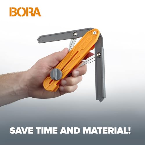 BORA MiteriX Compact Angle Finder Tool Gauge, Duplicates & Splits in Half for Precise Transfer to Miter Saw, Easy Corner and Angle Measuring & Duplicating - 530402