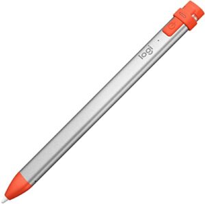 logitech crayon digital pencil for all apple ipad pros (2018 or later) - orange (renewed)