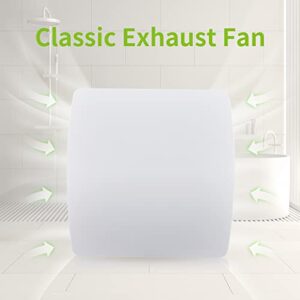 Bathroom Fan, Wall and Ceiling Mount Square Powerful 1.0 Sone 110 CFM 110 V 5.8” Duct Vent Exhaust Fan Household Ventilation Fan ABS Plastic White