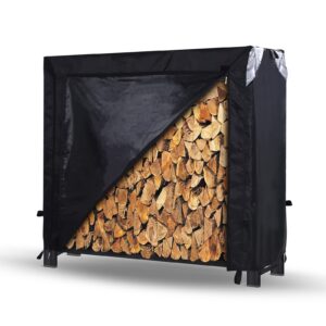 neverland firewood rack cover 4ft waterproof outdoor heavy duty for firewood log rack fireplace holder storage covers black