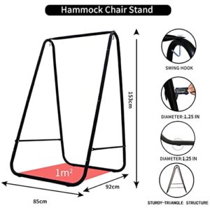 Hammock Chair with Stand,Hammock Chair Stand with Hanging Swing Chair Included,Weather Resistant Hammock Stand Max 450 Lbs,Saving Space Swing Stand for Indoor Outdoor Patio Yard(Green) Patented
