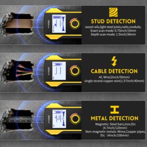 FNIRSI Stud Finder Wall Scanner - 6 in 1 Electronic Wall Wood Metal Stud Finder, Wall Detector with Updated Positioning Hole for Center and Edge of Wood AC Wire Metal Studs Joist Pipe