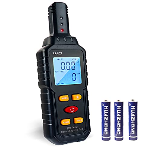 EMF Meter, Rechargeable Digital Electromagnetic Field Radiation Detector Hand-held Digital LCD EMF Detector, Great Tester for Home EMF Inspections, Office, Outdoor and Ghost Hunting