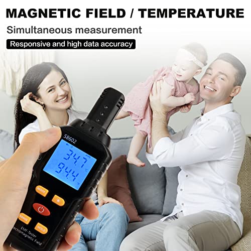 EMF Meter, Rechargeable Digital Electromagnetic Field Radiation Detector Hand-held Digital LCD EMF Detector, Great Tester for Home EMF Inspections, Office, Outdoor and Ghost Hunting