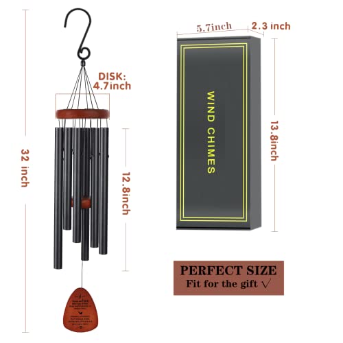 MRALLSUNDAY Wind Chimes for Outside Deep Tone, Sympathy Wind Chime for Loss of Loved One Memorial Wind Chimes Outdoor Sympathy Gift Memorial Gifts Bereavement Gift for Condolence and Funeral 32 Inch