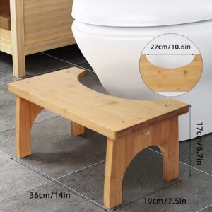 Toilet Potty Stool,Toilet Squatting Stool,Bamboo Toilet Foot Stool Bathroom Step Stool,Poop Stool with Non-Slip Feet (Plastic)