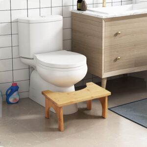 Toilet Potty Stool,Toilet Squatting Stool,Bamboo Toilet Foot Stool Bathroom Step Stool,Poop Stool with Non-Slip Feet (Plastic)