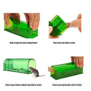 STOPEST Mouse Trap Live Easy to Catch for Mice Mole Chipmunk, Reusable and Higly Sensitive Trigger Indoor Outdoor Use, Green