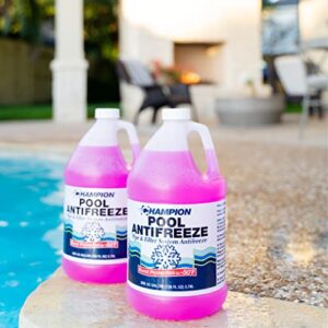 CPDI Champion Swimming Pool Antifreeze for Winterizing, 2 x 1 Gallon Bottle, Supports Above Ground and Inground Pools and Spas, Burst Protection from Rust and Corrosion