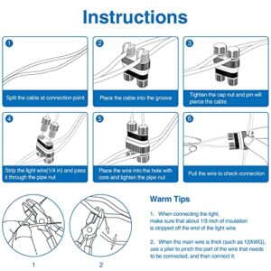 SUNVIE Fastlock2 Low Voltage Wire Connector Landscape Lighting Connectors 12-18 Gauge Waterproof Wire Connectors Outdoor Low Voltage Wire Connectors for Landscape Lighting Garden Path Lights 24 Pack