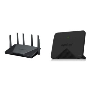 synology rt6600ax wi-fi router and synology mr2200ac mesh wi-fi router bundle