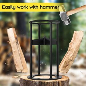 PIRIPARA Firewood Splitter Kindling Wood Splitting, Manual Log Wood Splitting Tool, 4 Parts at One Time Wood Splitter Cutter for 8.7" Diameter Wood