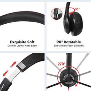 JIAMQISHI Headset with Microphone for PC Wired Headphones - Type-C Over-Ear 3.5mm Headsets with Noise-Cancelling Microphone for Laptop - Computer Headphones with Mic in-line Control for Home