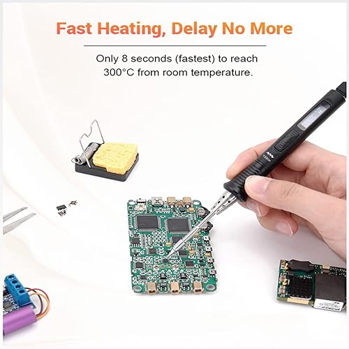 Mini Soldering Iron Kit, TS80P Solder B02 Tip, Heats Up Fast,Original Smart Welding Tool,USB Programmable, with STM32 Chip, 36W Portable DIY Welder Electric Tools,OLED Display,Auto Sleep Mode