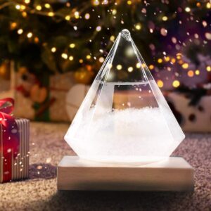 weather storm glass bottle drop creative stylish weather station forecaster barometer, desktop decoration crafts of choice (water droplet+base)