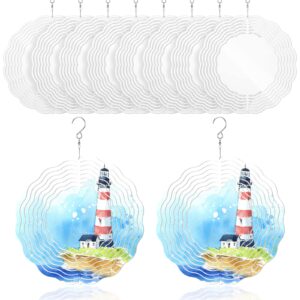 6 pack 10 inch sublimation wind spinner blanks 3d aluminum wind spinners hanging wind spinners diy crafts ornaments for indoor outdoor garden yard window porch front door decoration (6 pack 10 inch)