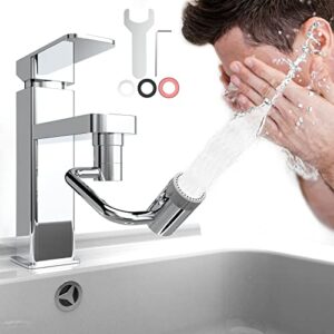 Faucet Extender, 1080° Swivel Robotic Arm Faucet Aerator Rotatable Multifunctional Extension Faucet, Large-Angle Ratating Universal Splash Faucet Attachment Adapter for Bathroom Kitchen Sink