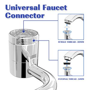 Faucet Extender, 1080° Swivel Robotic Arm Faucet Aerator Rotatable Multifunctional Extension Faucet, Large-Angle Ratating Universal Splash Faucet Attachment Adapter for Bathroom Kitchen Sink