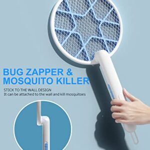 Electric Fly Swatter 2 Pack, Electric Bug Zapper, Mosquitoes Trap Lamp & Racket, 3,500Volt Mosquito Killer Fly Zapper w/ Purple Light Attractant for Home Indoor Outdoor, Large Size