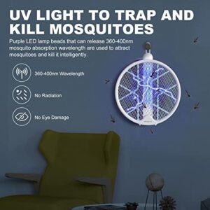 Electric Fly Swatter 2 Pack, Electric Bug Zapper, Mosquitoes Trap Lamp & Racket, 3,500Volt Mosquito Killer Fly Zapper w/ Purple Light Attractant for Home Indoor Outdoor, Large Size