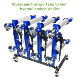 WEIZE Car Dolly Rack, 4 Wheel Hydraulic Dolly Storage Rack with All Steel Construction Rolling Card